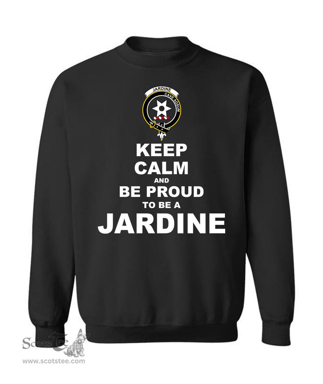 ScotsTee Shop Black Scottish Jardine Clan Keep Calm and Be Proud To Be a Jardine Sweatshirt