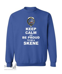 ScotsTee Shop Royal Blue Scottish Skene Clan Keep Calm and Be Proud To Be a Skene Sweatshirt