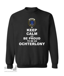 ScotsTee Shop Black Scottish Ochterlony Clan Keep Calm and Be Proud To Be an Ochterlony Sweatshirt
