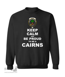 ScotsTee Shop Black Scottish Cairns Clan Keep Calm and Be Proud To Be a Cairns Sweatshirt