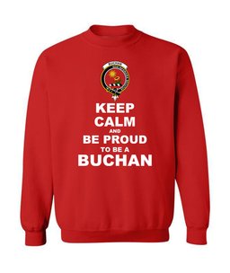 ScotsTee Shop Red Scottish Buchan Clan Keep Calm and Be Proud To Be a Buchan Sweatshirt