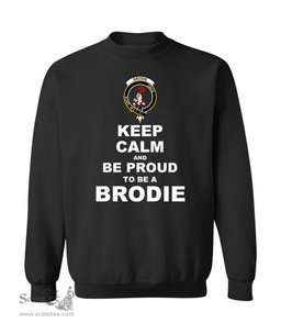 ScotsTee Shop Black Scottish Brodie Clan Keep Calm and Be Proud To Be a Brodie Sweatshirt