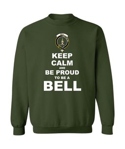 ScotsTee Shop Forest Green Scottish Bell Clan Keep Calm and Be Proud To Be a Bell Sweatshirt