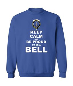 ScotsTee Shop Royal Blue Scottish Bell Clan Keep Calm and Be Proud To Be a Bell Sweatshirt