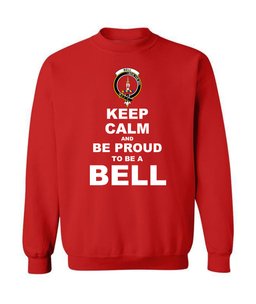 ScotsTee Shop Red Scottish Bell Clan Keep Calm and Be Proud To Be a Bell Sweatshirt