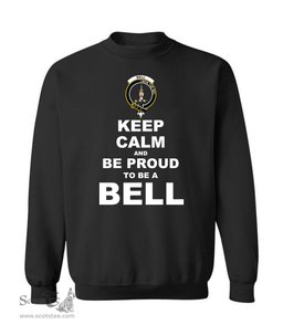 ScotsTee Shop Black Scottish Bell Clan Keep Calm and Be Proud To Be a Bell Sweatshirt