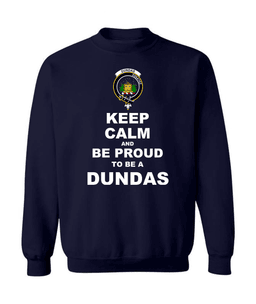 ScotsTee Shop Navy Blue Scottish Dundas Clan Keep Calm and Be Proud To Be a Dundas Sweatshirt