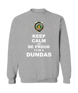ScotsTee Shop Sports Grey Scottish Dundas Clan Keep Calm and Be Proud To Be a Dundas Sweatshirt