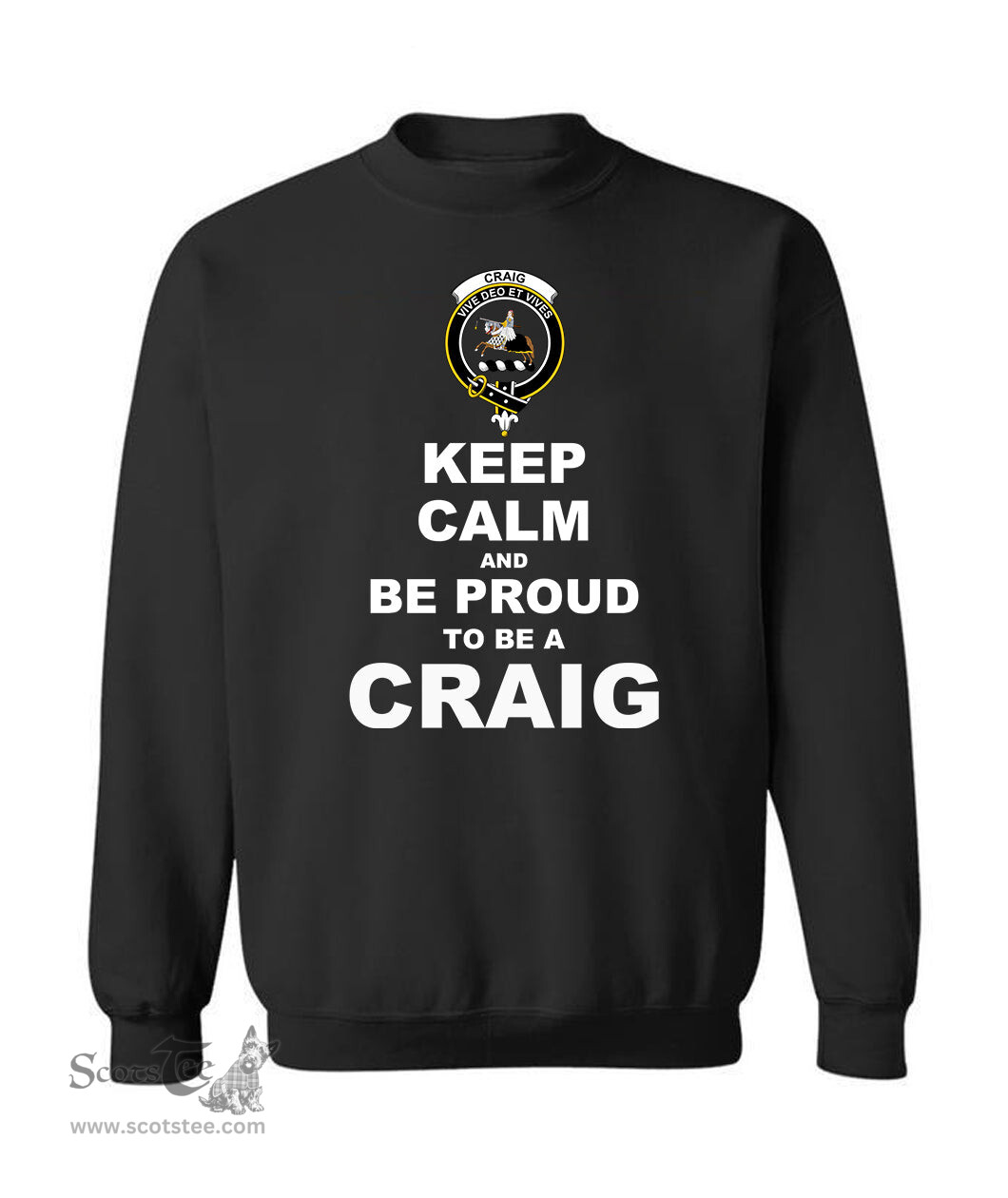 ScotsTee Shop Black Scottish Craig Clan Keep Calm and Be Proud To Be a Craig Sweatshirt