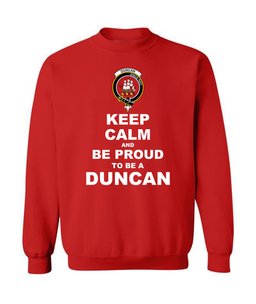 ScotsTee Shop Red Scottish Duncan Clan Keep Calm and Be Proud To Be a Duncan Sweatshirt