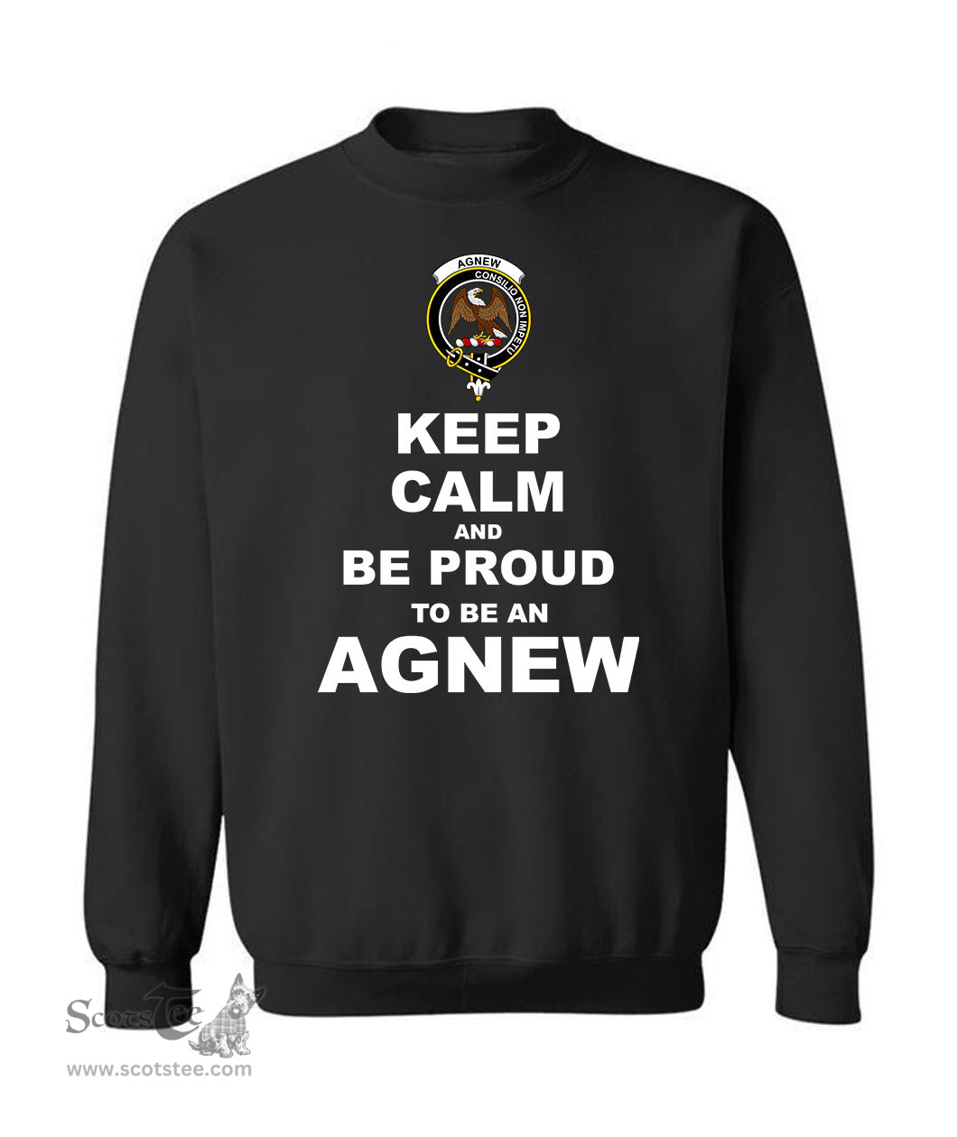ScotsTee Shop Black Scottish Agnew Clan Keep Calm and Be Proud To Be an Agnew Sweatshirt