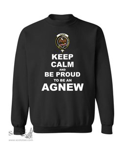 ScotsTee Shop Black Scottish Agnew Clan Keep Calm and Be Proud To Be an Agnew Sweatshirt