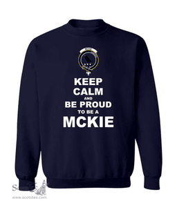 ScotsTee Shop Navy Blue Scottish McKie Clan Keep Calm and Be Proud To Be a McKie Sweatshirt