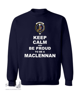 ScotsTee Shop Navy Blue Scottish MacLennan Clan Keep Calm and Be Proud To Be a MacLennan Sweatshirt