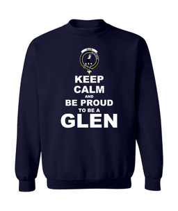 ScotsTee Shop Navy Blue Scottish Glen Clan Keep Calm and Be Proud To Be a Glen Sweatshirt