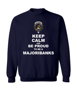 ScotsTee Shop Navy Blue Scottish Marjoribanks Clan Keep Calm and Be Proud To Be a Marjoribanks Sweatshirt