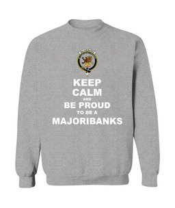 ScotsTee Shop Sports Grey Scottish Marjoribanks Clan Keep Calm and Be Proud To Be a Marjoribanks Sweatshirt