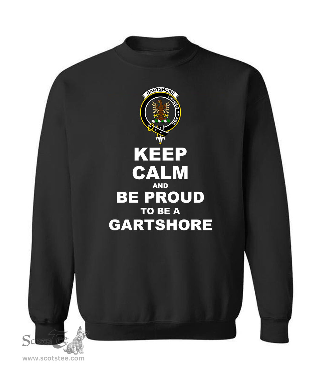 ScotsTee Shop Black Scottish Gartshore Clan Keep Calm and Be Proud To Be a Gartshore Sweatshirt