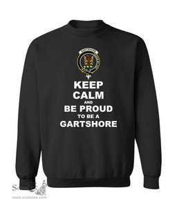 ScotsTee Shop Black Scottish Gartshore Clan Keep Calm and Be Proud To Be a Gartshore Sweatshirt