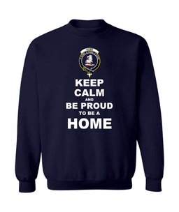 ScotsTee Shop Navy Blue Scottish Home (or Hume) Clan Keep Calm and Be Proud To Be a Home Sweatshirt