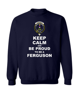 ScotsTee Shop Navy Blue Scottish Ferguson Clan Keep Calm and Be Proud To Be a Ferguson Sweatshirt