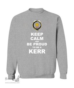 ScotsTee Shop Sports Grey Scottish Kerr Clan Keep Calm and Be Proud To Be a Kerr Sweatshirt