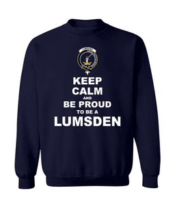 ScotsTee Shop Navy Blue Scottish Lumsden Clan Keep Calm and Be Proud To Be a Lumsden Sweatshirt