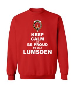 ScotsTee Shop Red Scottish Lumsden Clan Keep Calm and Be Proud To Be a Lumsden Sweatshirt