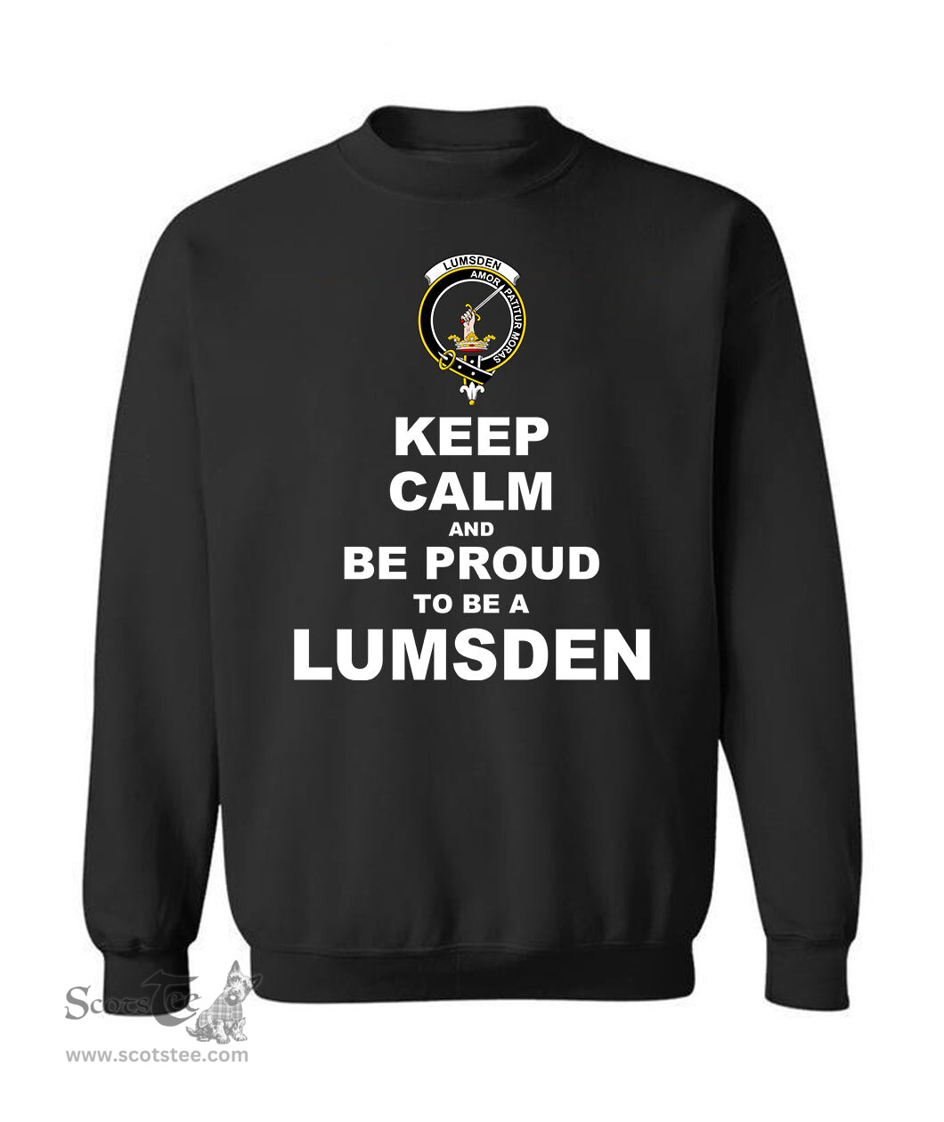 ScotsTee Shop Black Scottish Lumsden Clan Keep Calm and Be Proud To Be a Lumsden Sweatshirt