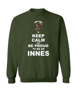 ScotsTee Shop Forest Green Scottish Innes Clan Keep Calm and Be Proud To Be an Innes Sweatshirt