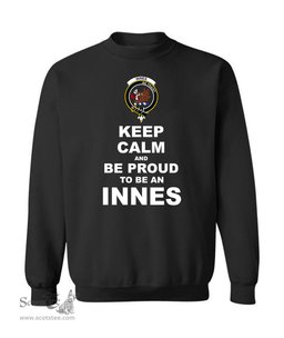ScotsTee Shop Black Scottish Innes Clan Keep Calm and Be Proud To Be an Innes Sweatshirt