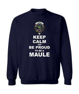 ScotsTee Shop Navy Blue Scottish Maule Clan Keep Calm and Be Proud To Be a Maule Sweatshirt