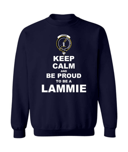 ScotsTee Shop Navy Blue Scottish Lammie Clan Keep Calm and Be Proud To Be a Lammie Sweatshirt