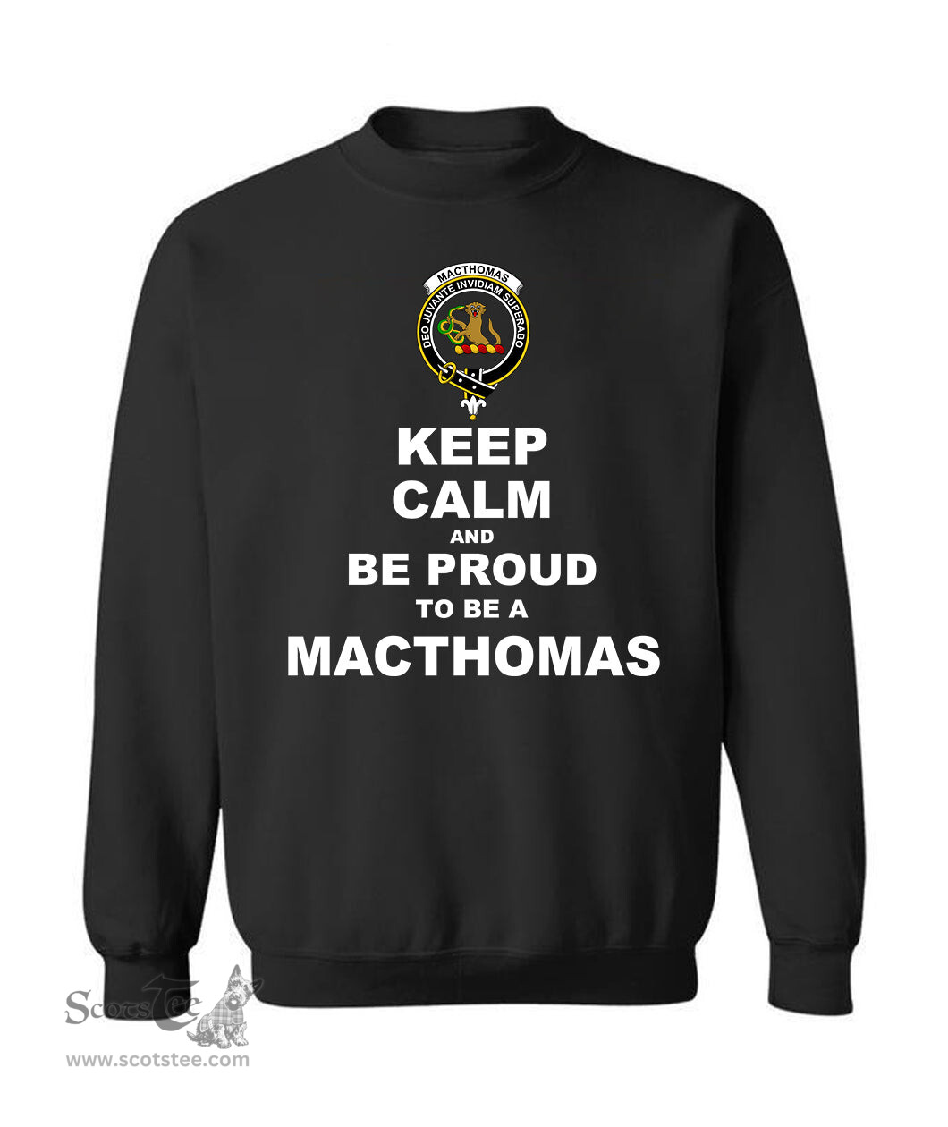 ScotsTee Shop Black Scottish MacThomas Clan Keep Calm and Be Proud To Be a MacThomas Sweatshirt
