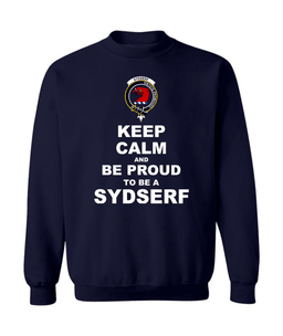 ScotsTee Shop Navy Blue Scottish Sydserf (or Sideserf) Clan Keep Calm and Be Proud To Be a Sydserf Sweatshirt