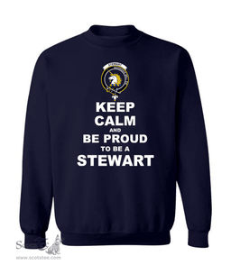 ScotsTee Shop Navy Blue Scottish Stewart of Appin Clan Keep Calm and Be Proud To Be a Stewart Sweatshirt