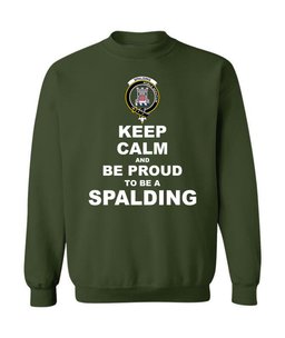 ScotsTee Shop Forest Green Scottish Spalding Clan Keep Calm and Be Proud To Be a Spalding Sweatshirt