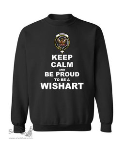 ScotsTee Shop Black Scottish Wishart Clan Keep Calm and Be Proud To Be a Wishart Sweatshirt