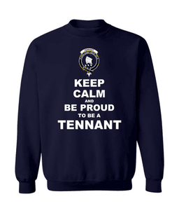 ScotsTee Shop Navy Blue Scottish Tennant Clan Keep Calm and Be Proud To Be a Tennant Sweatshirt