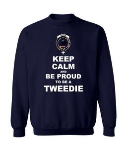 ScotsTee Shop Navy Blue Scottish Tweedie Clan Keep Calm and Be Proud To Be a Tweedie Sweatshirt