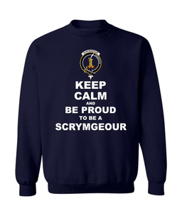 ScotsTee Shop Navy Blue Scottish Scrymgeour Clan Keep Calm and Be Proud To Be a Scrymgeour Sweatshirt