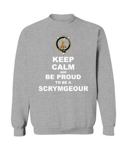 ScotsTee Shop Sports Grey Scottish Scrymgeour Clan Keep Calm and Be Proud To Be a Scrymgeour Sweatshirt