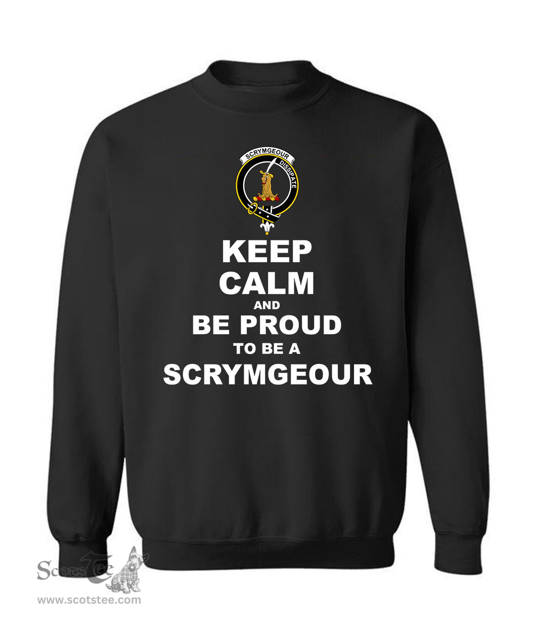 ScotsTee Shop Black Scottish Scrymgeour Clan Keep Calm and Be Proud To Be a Scrymgeour Sweatshirt