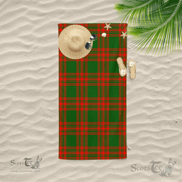 Scottish Menzies Green Modern Clan Tartan Beach Towel