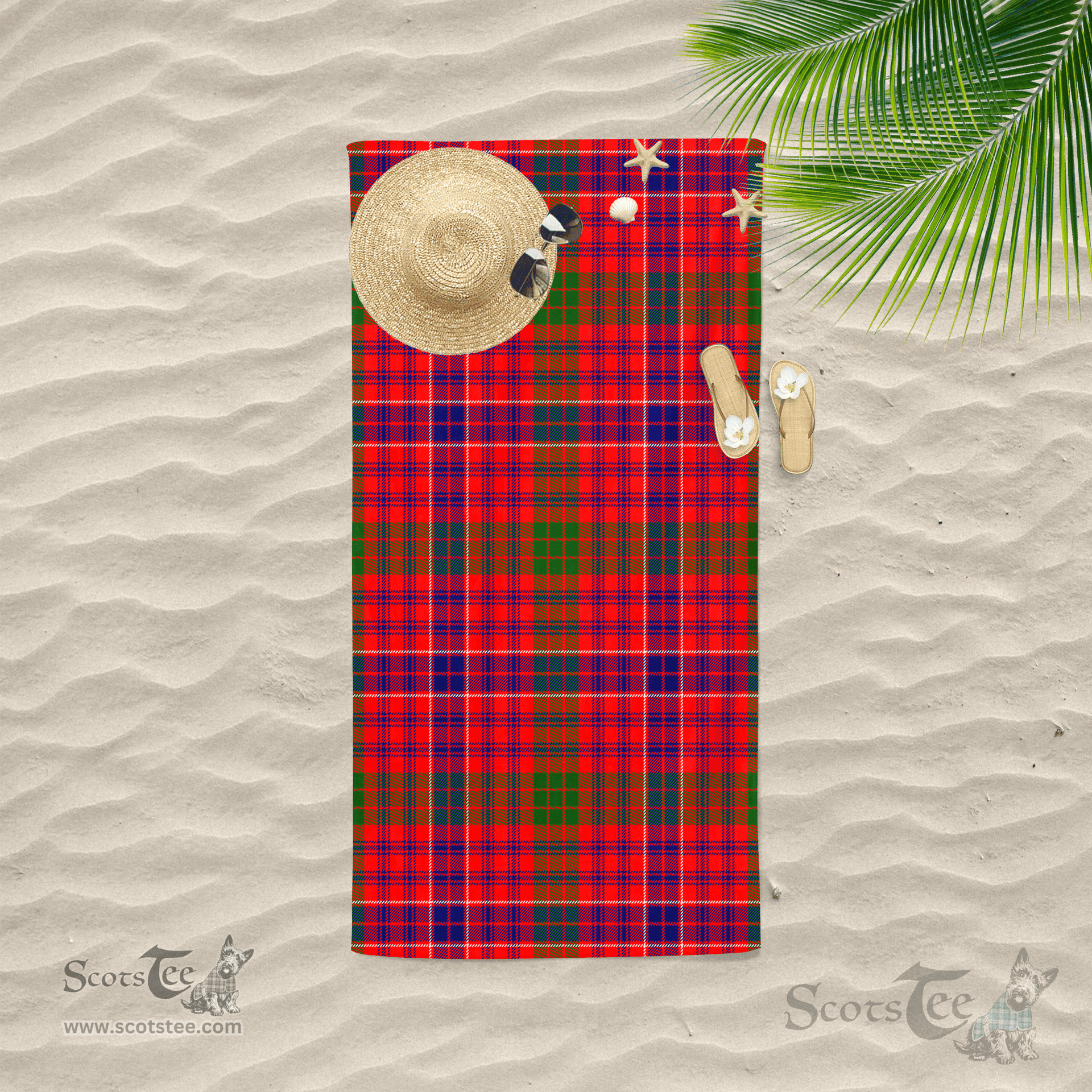 Scottish MacRae Modern Clan Tartan Beach Towel