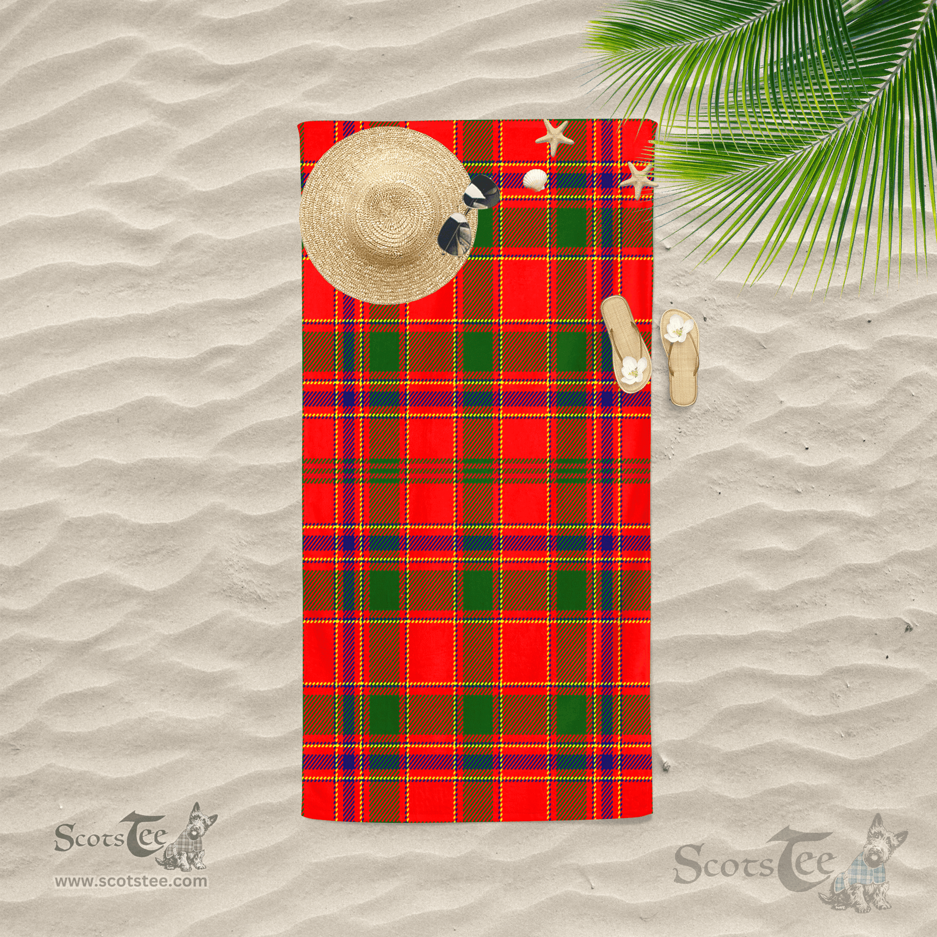 Scottish Monypenny Clan Tartan Beach Towel