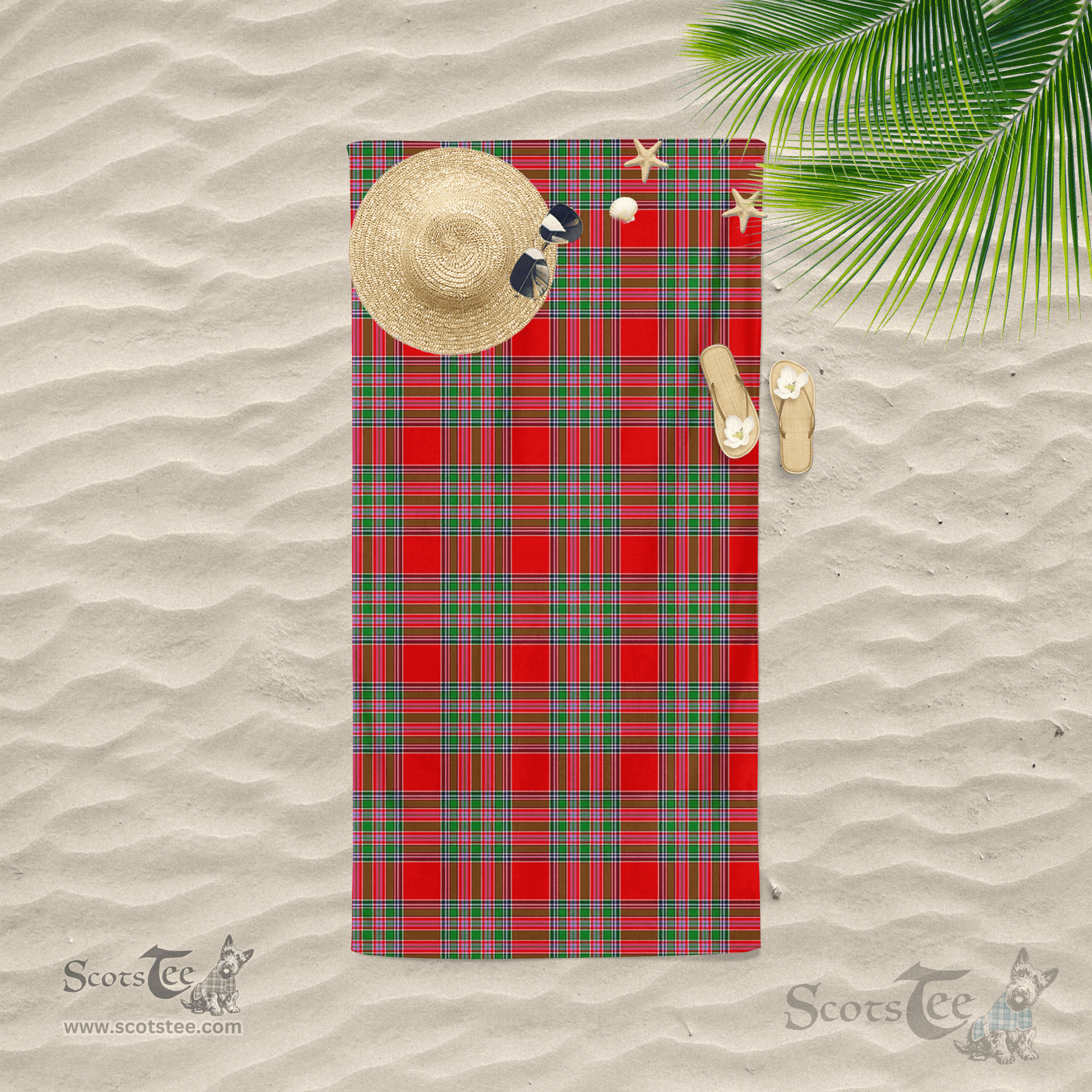 Scottish MacBain Clan Tartan Beach Towel