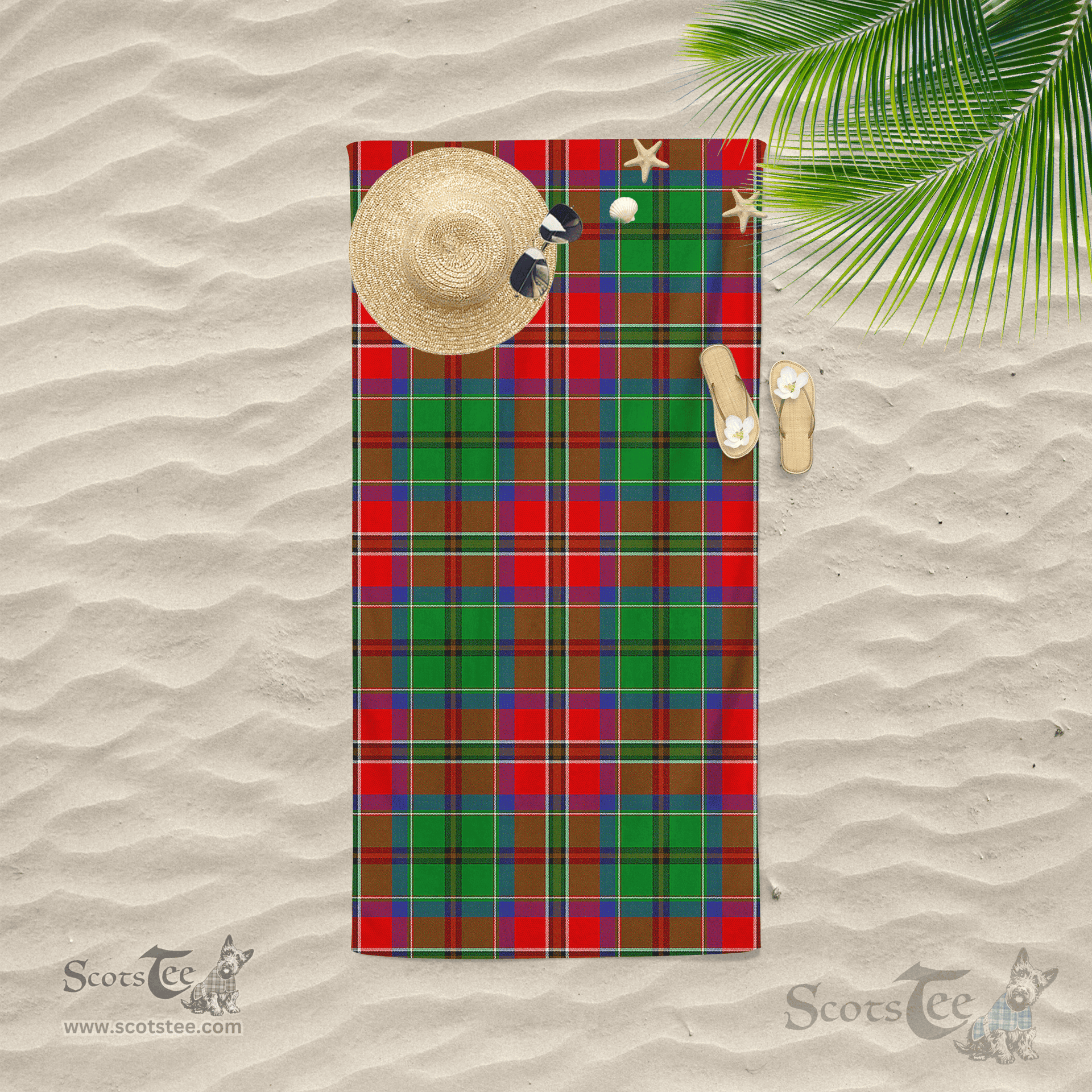 Scottish MacCulloch Clan Tartan Beach Towel