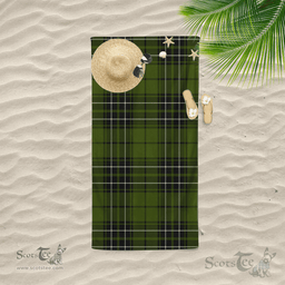 Scottish MacLean Hunting Clan Tartan Beach Towel