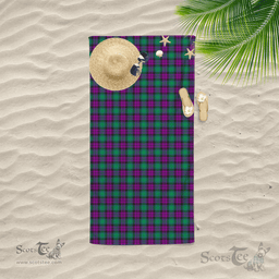 Scottish MacArthur Of Milton Clan Tartan Beach Towel